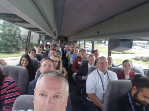 This is the official Utah delegate bus to the convention. They put the Utah delegation in Akron, about 30 minutes outside Cleveland, so we have a long ride in and back.