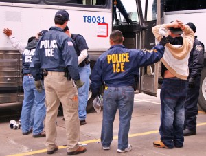 ICE agents and detainees in Houston