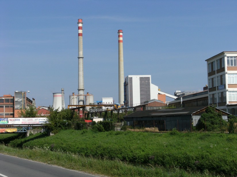 Two chimneys factory buildings