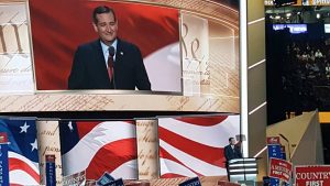 Sen. Ted Cruz congratulates Donald Trump on winning the nomination and gives a tribute to slain police officers.