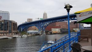 Had lunch along the Cuyahoga River earlier today.
