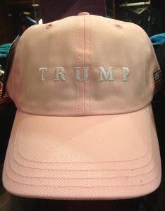 ::TRump jpg:2017xii12 Trump:IMG_0593 Trump golf ball cap white letters pink b.JPG
